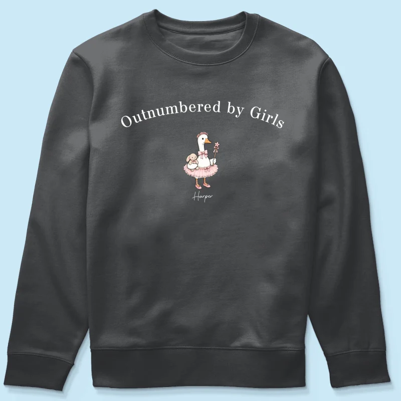 Outnumbered By Girls Cute Goose - Personalized Shirt - Father's Day Gift For Husband, Girl Dad - Image 14