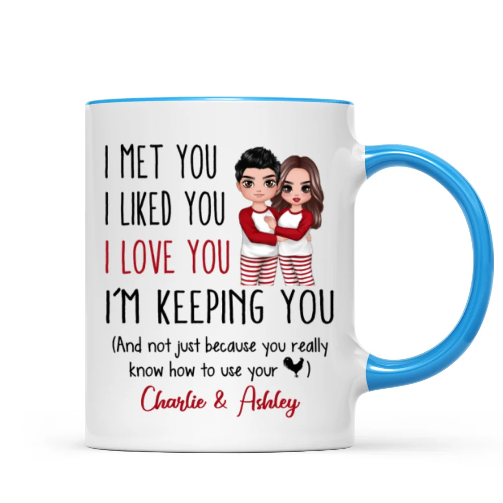 Pajamas Doll Couple I Met You I Love You Personalized Mug - Image 5