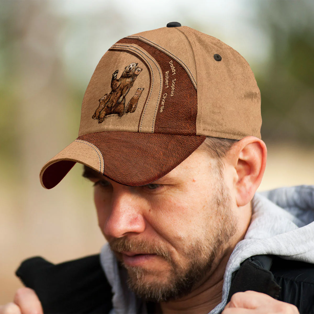 Papa Bear Personalized Classic Cap, Gift For Grandpa, Gift For Him - Image 6