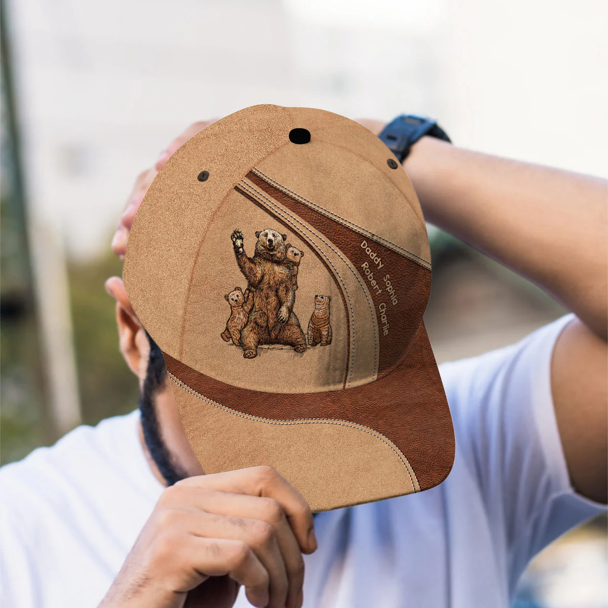 Papa Bear Personalized Classic Cap, Gift For Grandpa, Gift For Him - Image 7
