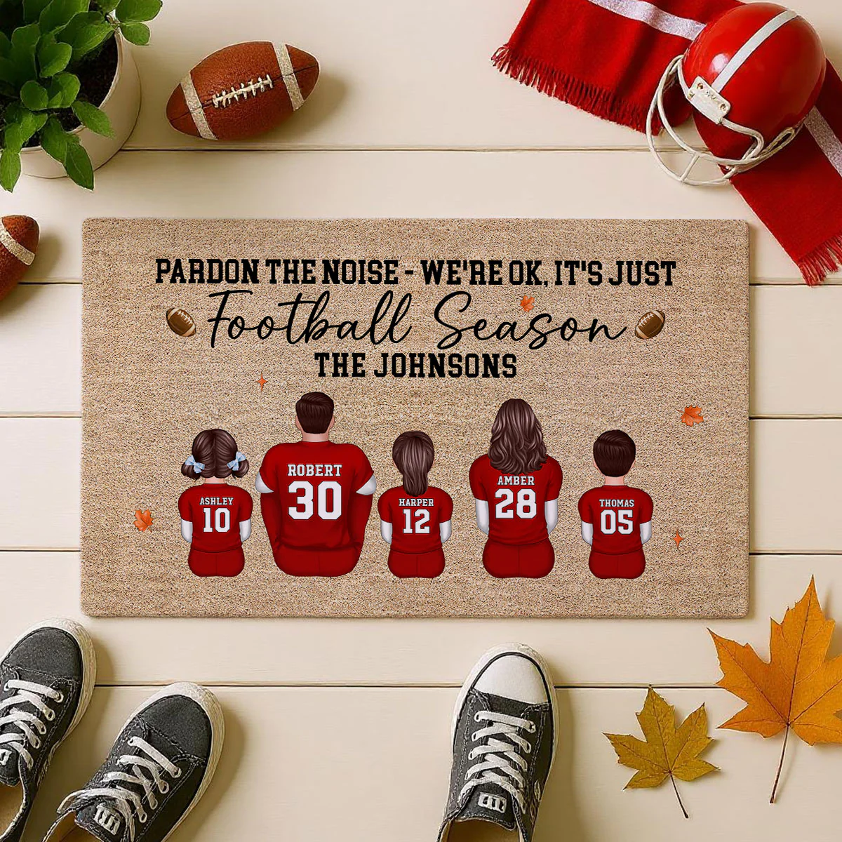 Pardon The Noise It's Just Football Season Family Decor - Personalized Doormat - Image 3
