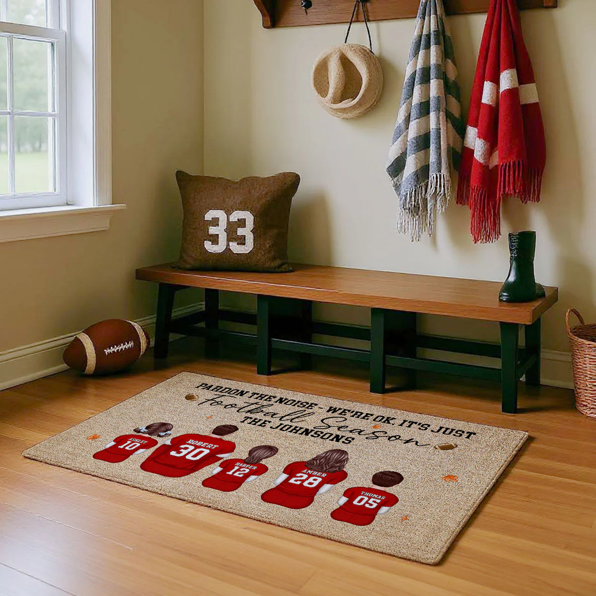 Pardon The Noise It's Just Football Season Family Decor - Personalized Doormat - Image 4