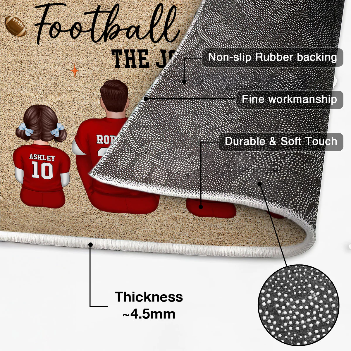 Pardon The Noise It's Just Football Season Family Decor - Personalized Doormat - Image 5