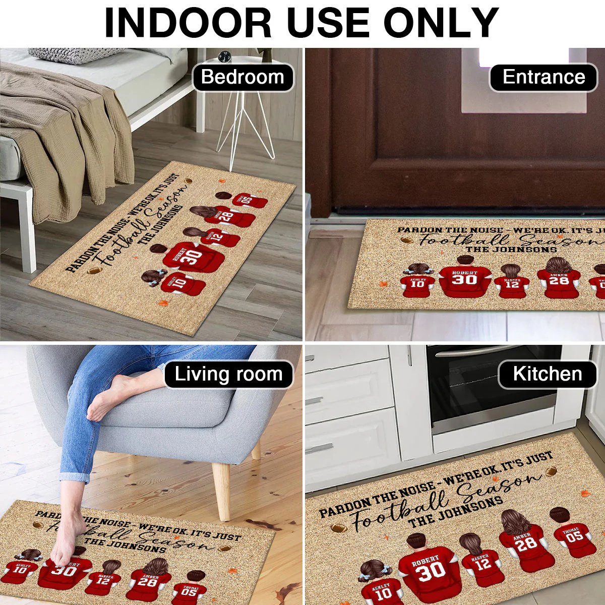 Pardon The Noise It's Just Football Season Family Decor - Personalized Doormat - Image 6