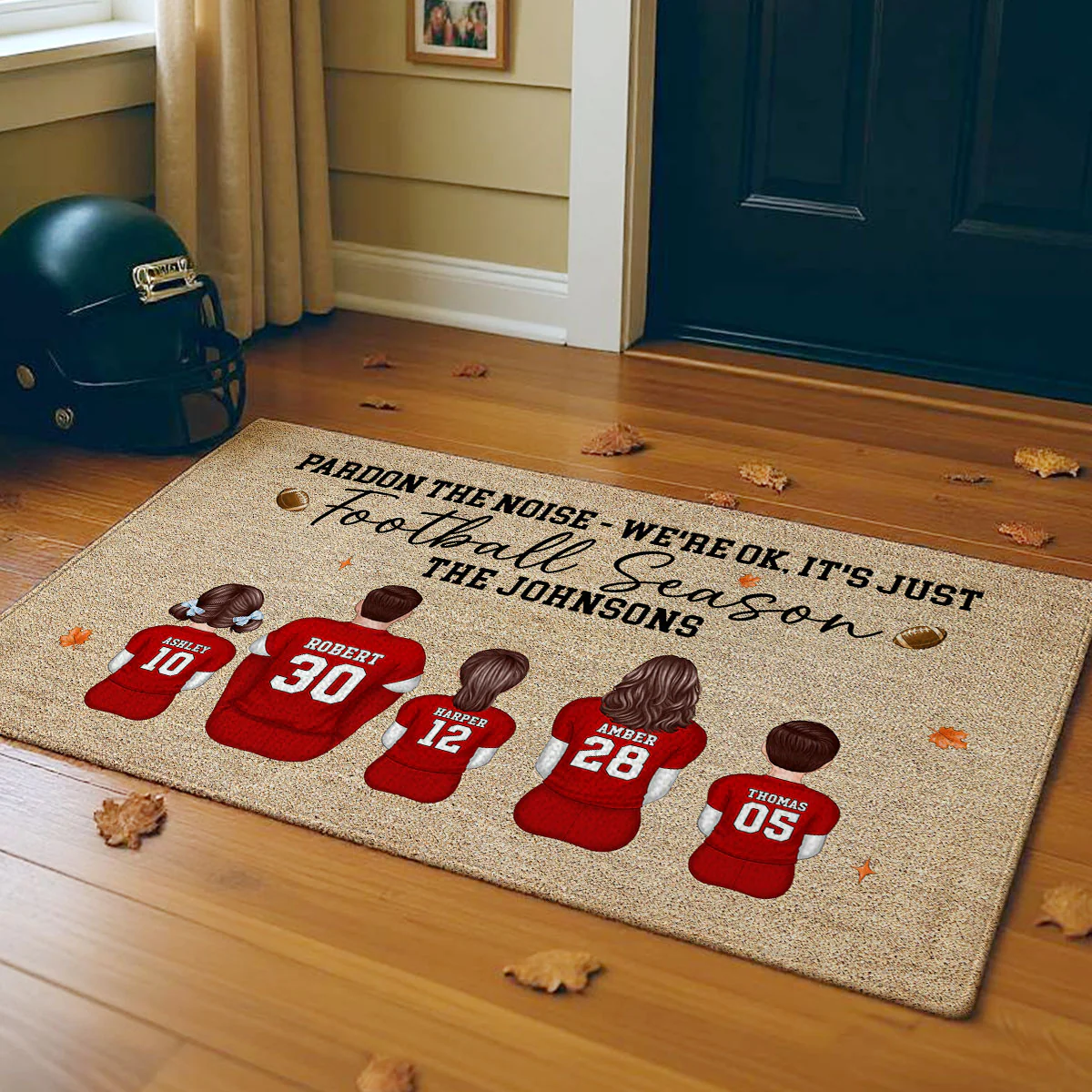 Pardon The Noise It's Just Football Season Family Decor - Personalized Doormat - Image 7