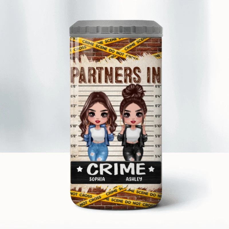 Partners In Crime Cool Doll Besties Personalized 4 In 1 Can Cooler - Image 10