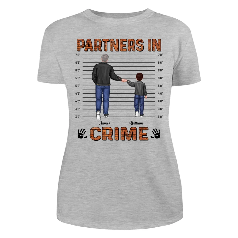 Partners In Crime Dad Grandpa Kids Punch Hands Personalized Shirt - Image 10