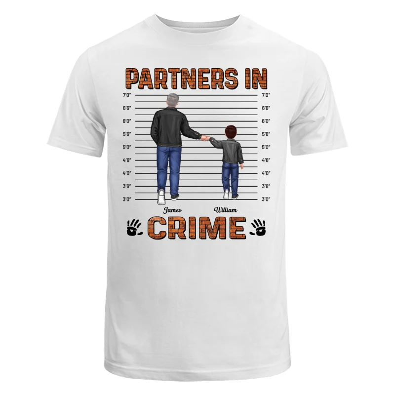Partners In Crime Dad Grandpa Kids Punch Hands Personalized Shirt - Image 5