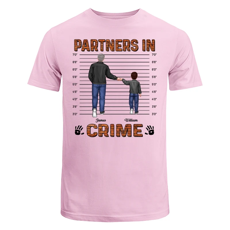 Partners In Crime Dad Grandpa Kids Punch Hands Personalized Shirt - Image 7