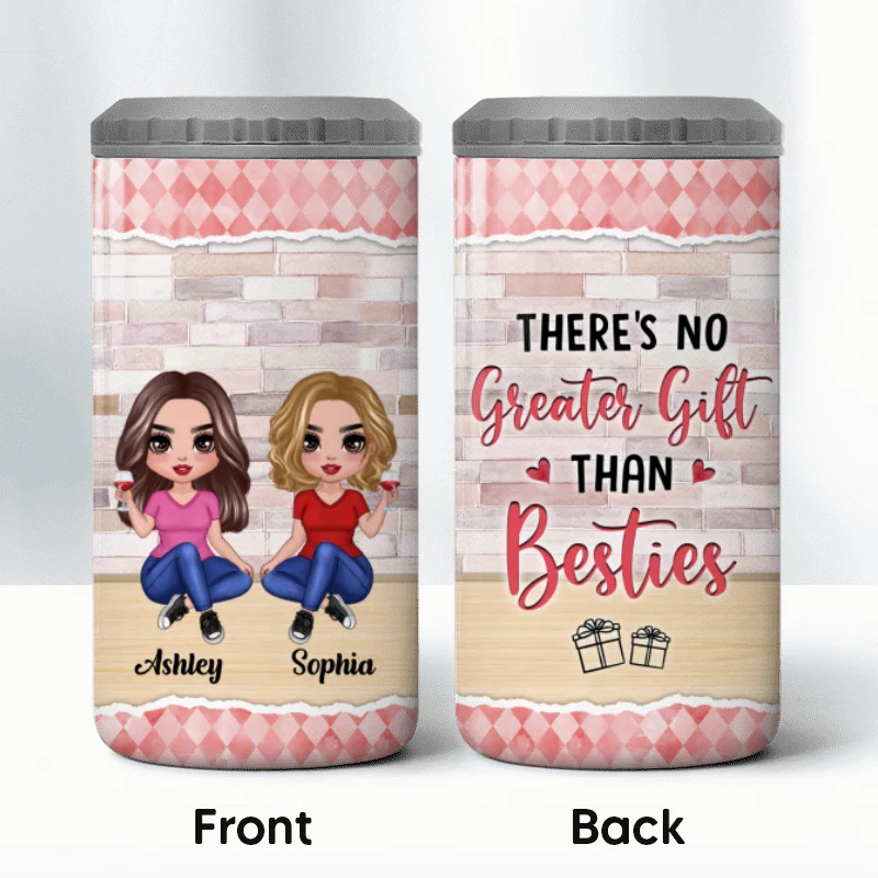 Pastel Brick Besties Sisters Personalized 4 In 1 Can Cooler - Image 10