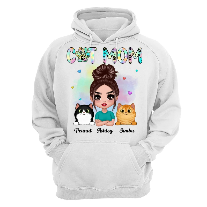 Pastel Paw Patterns Doll Cat Mom Fluffy Cats Personalized Shirt - Image 13