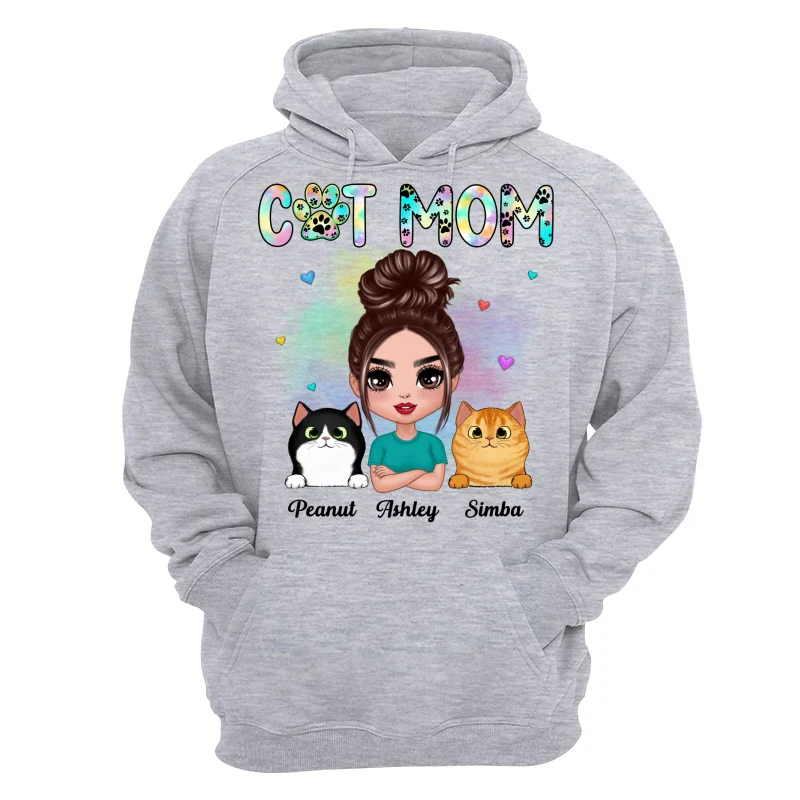 Pastel Paw Patterns Doll Cat Mom Fluffy Cats Personalized Shirt - Image 14