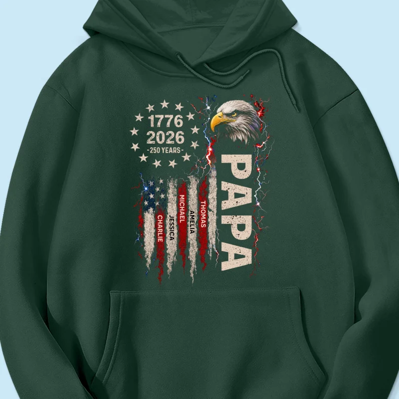 Patriotic Eagle Grandpa USA 250th Anniversary - Personalized Shirt - Father's Day Gift for Dad, Grandpa, Husband - Image 23