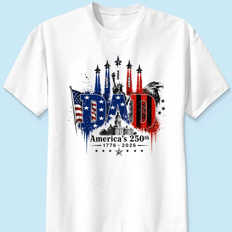 Patriotic Grandpa USA 250th Anniversary - Personalized Shirt - Father's Day Gift For Dad, Grandpa, Husband - Image 14