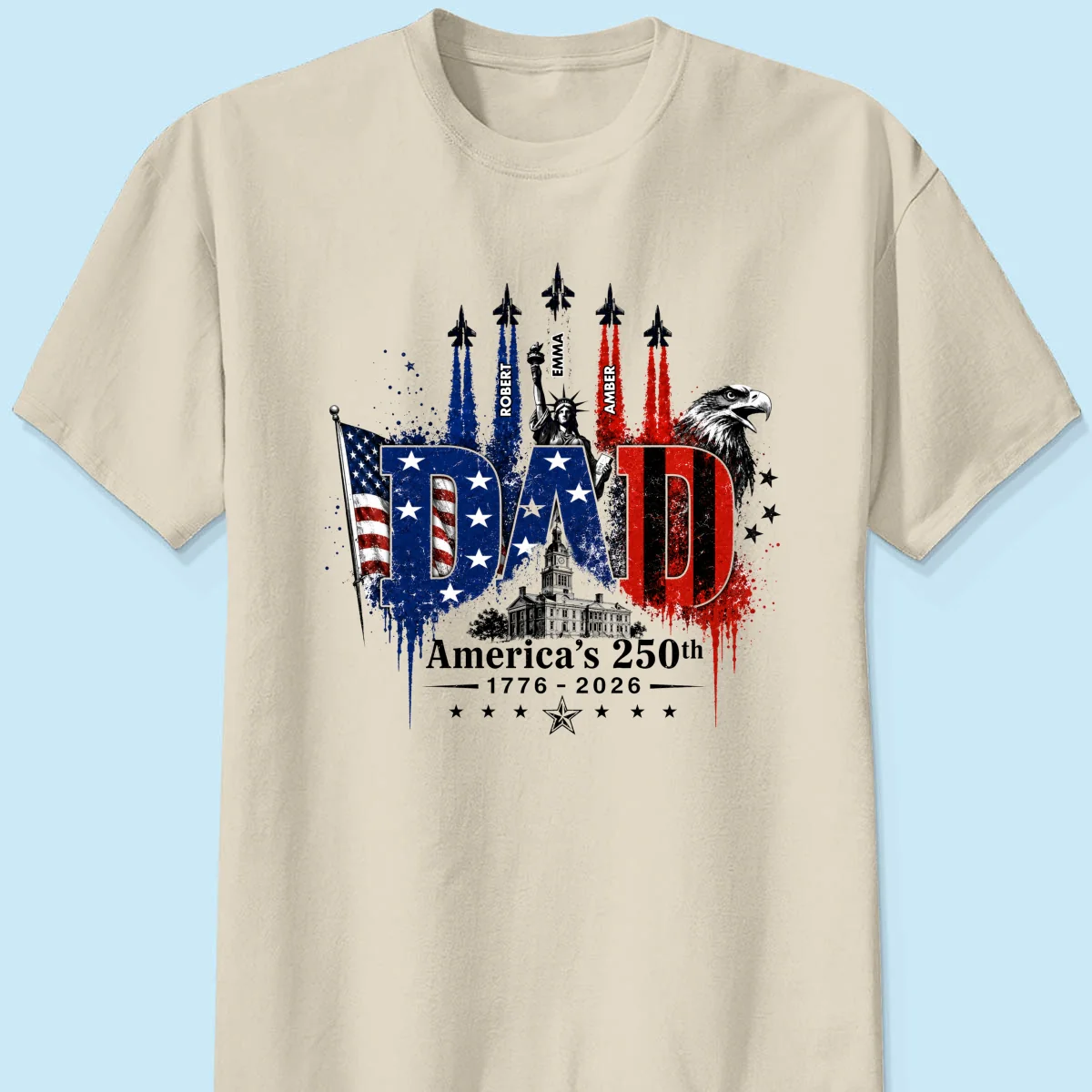 Patriotic Grandpa USA 250th Anniversary - Personalized Shirt - Father's Day Gift For Dad, Grandpa, Husband - Image 16