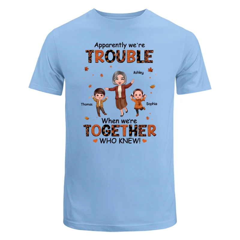 Patterns Fall Season Happy Doll Grandma Mom And Kids Trouble Together Personalized Shirt - Image 10