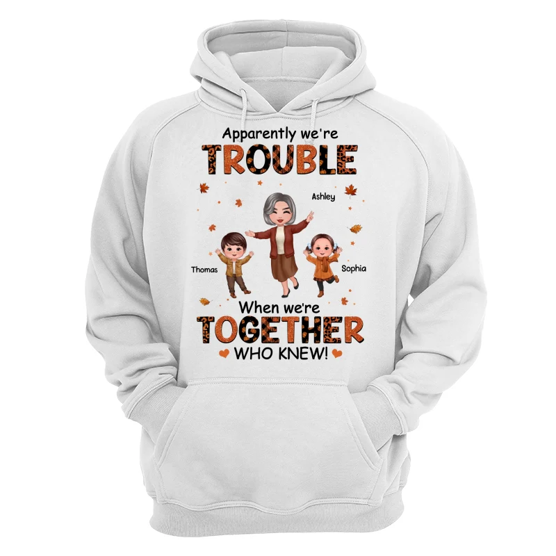 Patterns Fall Season Happy Doll Grandma Mom And Kids Trouble Together Personalized Shirt - Image 15
