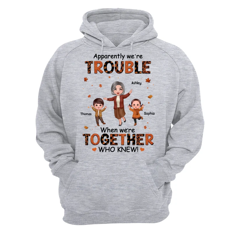 Patterns Fall Season Happy Doll Grandma Mom And Kids Trouble Together Personalized Shirt - Image 16