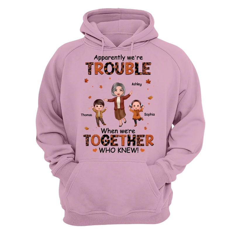 Patterns Fall Season Happy Doll Grandma Mom And Kids Trouble Together Personalized Shirt - Image 17