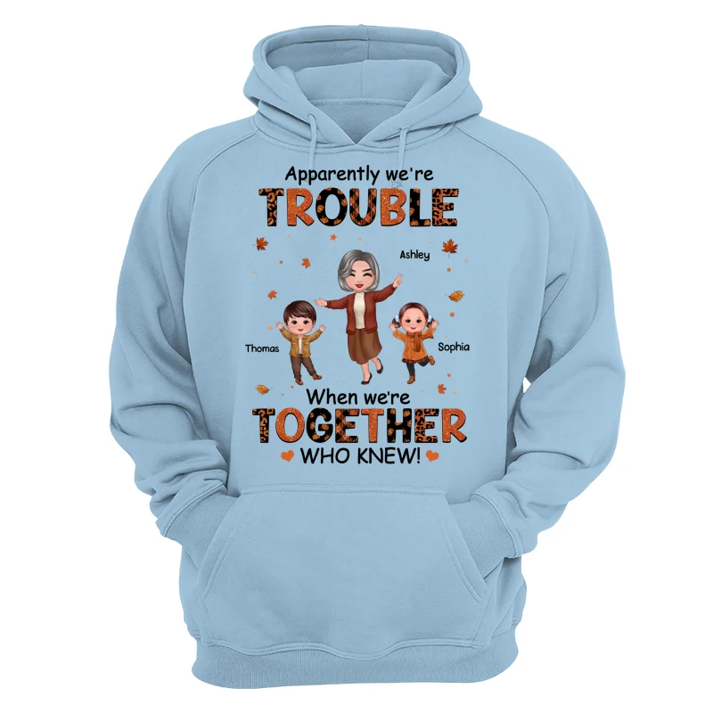 Patterns Fall Season Happy Doll Grandma Mom And Kids Trouble Together Personalized Shirt - Image 18