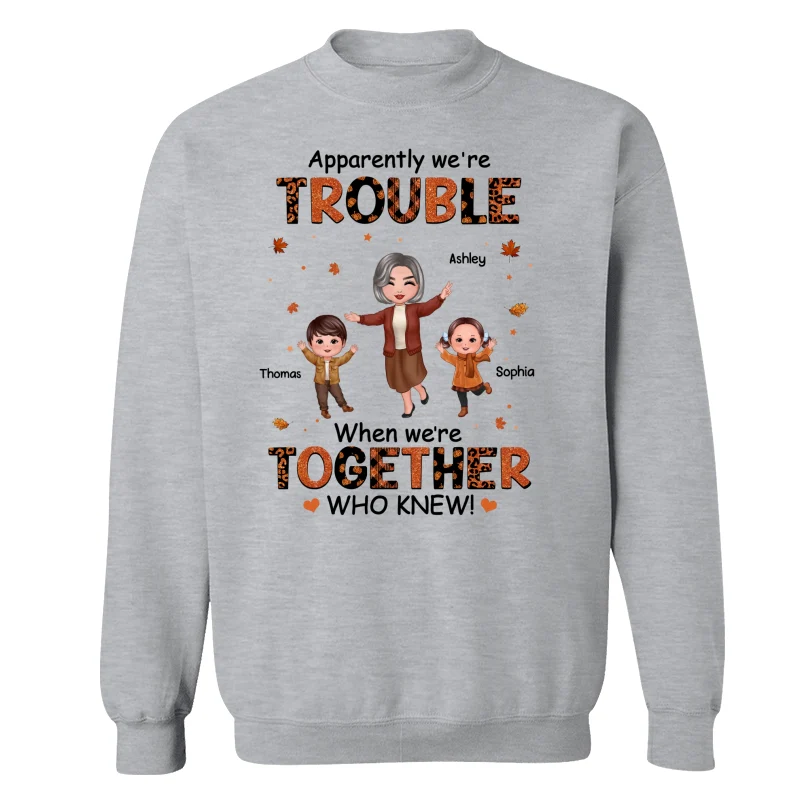 Patterns Fall Season Happy Doll Grandma Mom And Kids Trouble Together Personalized Shirt - Image 20