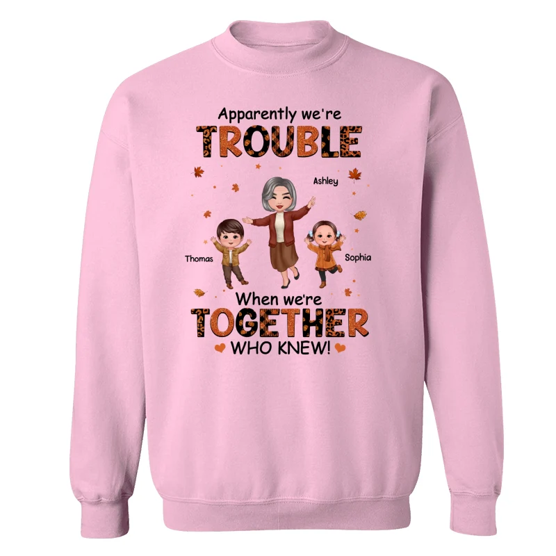 Patterns Fall Season Happy Doll Grandma Mom And Kids Trouble Together Personalized Shirt - Image 21