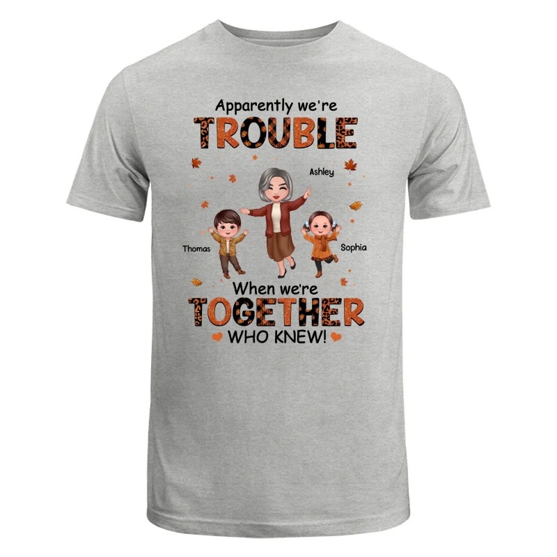 Patterns Fall Season Happy Doll Grandma Mom And Kids Trouble Together Personalized Shirt - Image 8