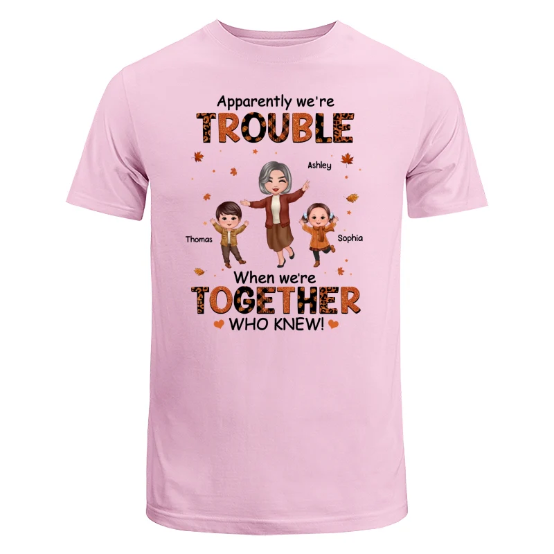 Patterns Fall Season Happy Doll Grandma Mom And Kids Trouble Together Personalized Shirt - Image 9