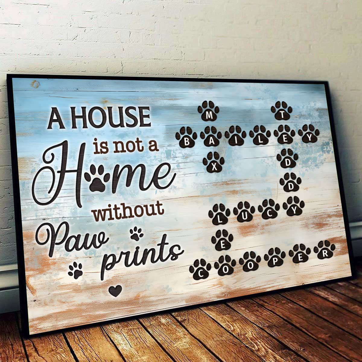 Paw Prints Crossword Puzzle Art Pet Love Home Decor Personalized Poster - Image 2