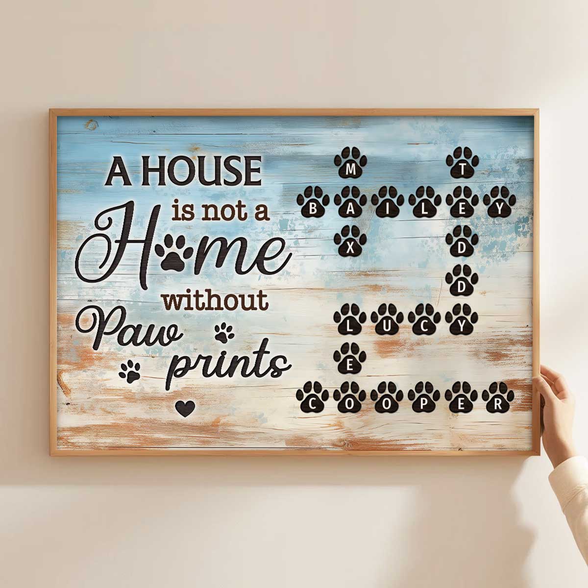 Paw Prints Crossword Puzzle Art Pet Love Home Decor Personalized Poster - Image 4