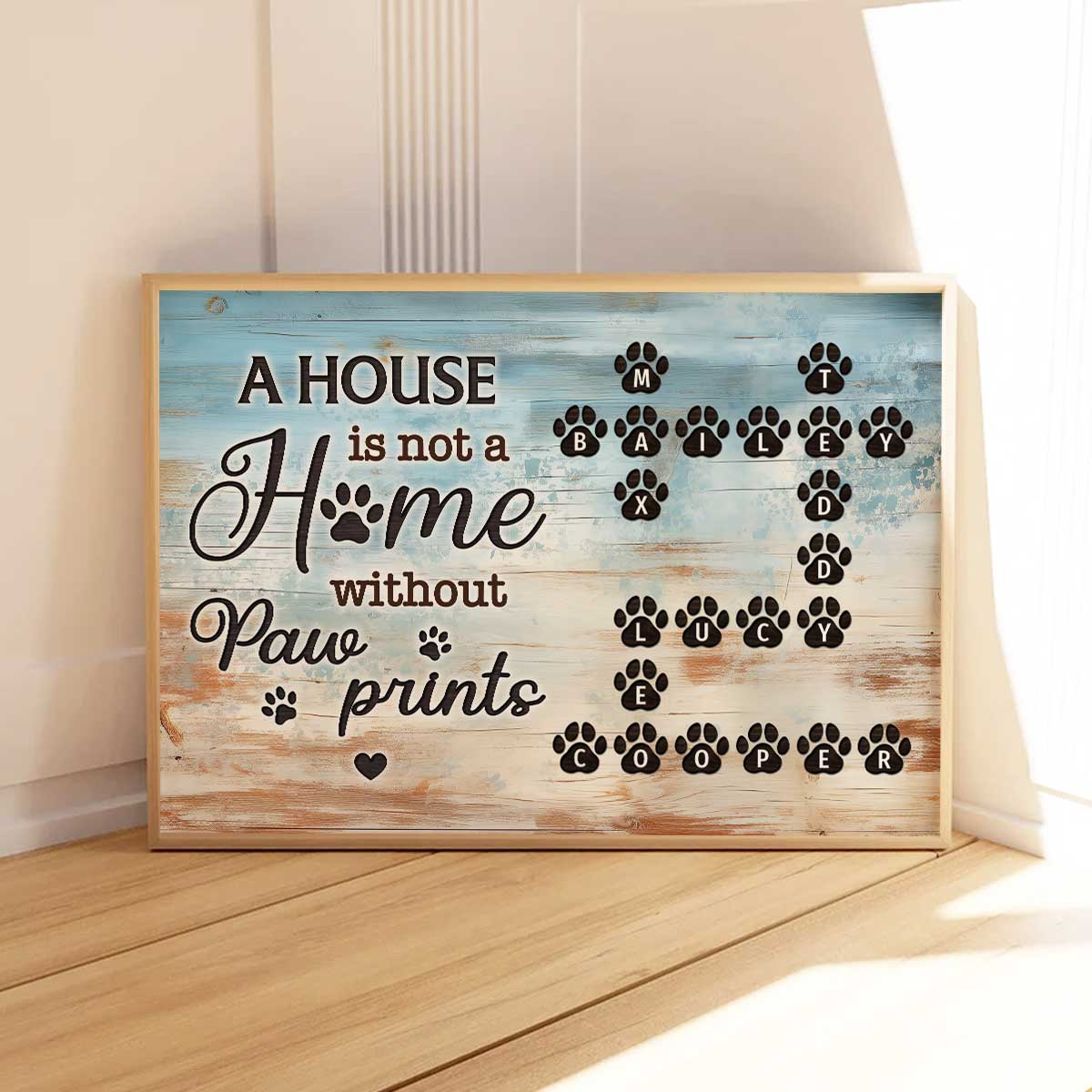 Paw Prints Crossword Puzzle Art Pet Love Home Decor Personalized Poster - Image 5