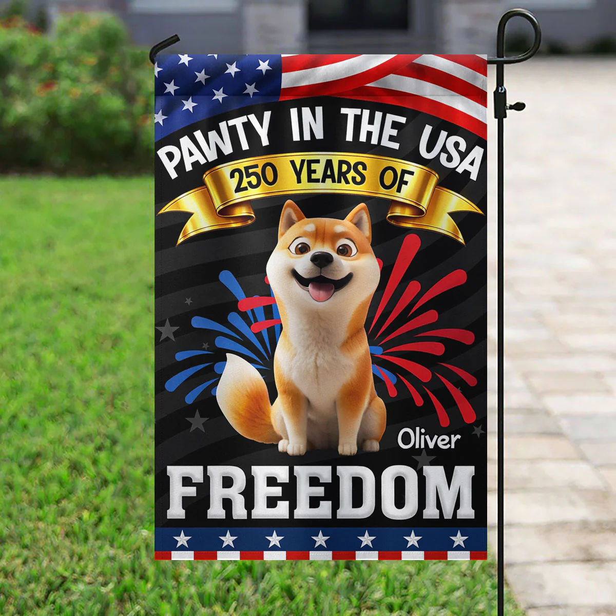 Pawty In The USA - Personalized Garden Flag - Gift For Dog Lovers - Image 5
