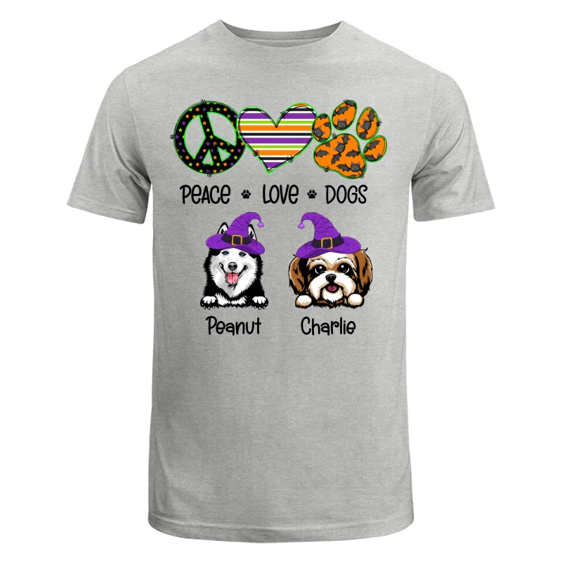 Peace Love Dogs Halloween Personalized Shirt - Image 6