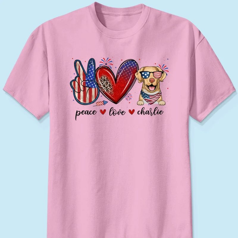 Peace Love Dogs USA Flag Pattern Personalized Shirt, Gift For Dog Mom, Dog Dad, Dog Lovers - Image 15