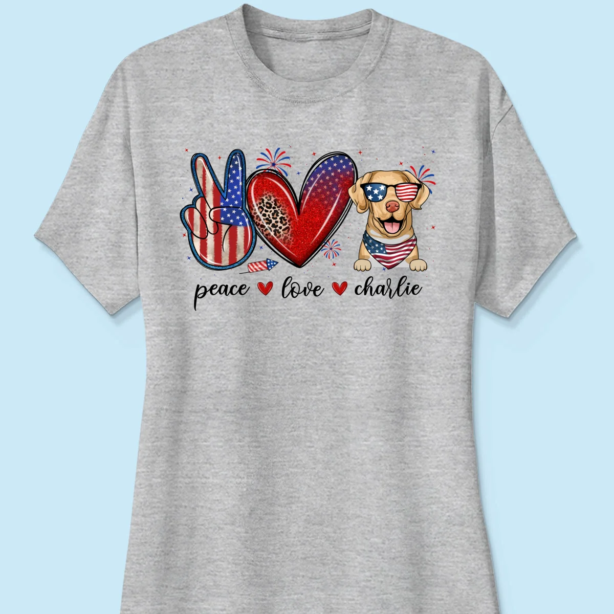 Peace Love Dogs USA Flag Pattern Personalized Shirt, Gift For Dog Mom, Dog Dad, Dog Lovers - Image 18