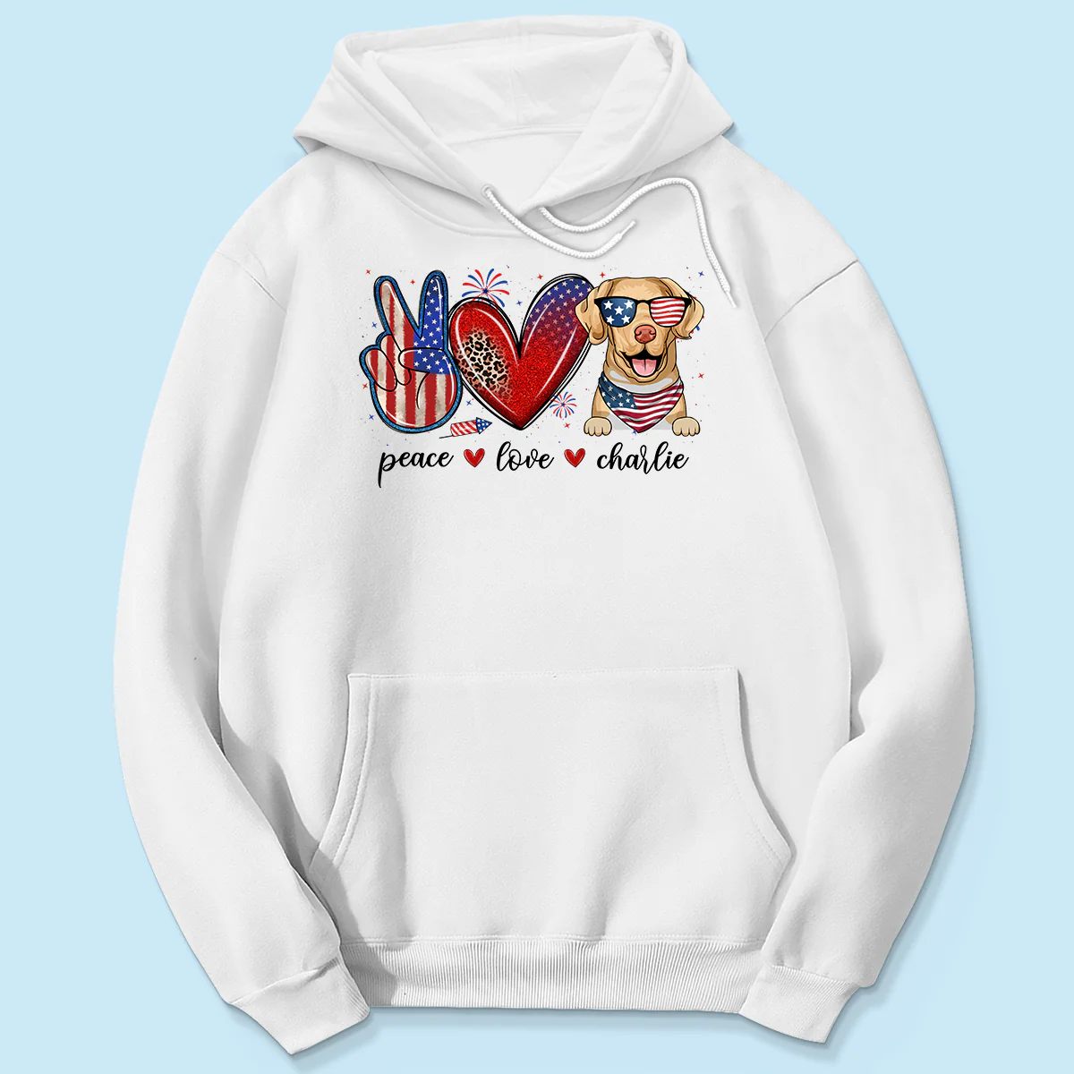 Peace Love Dogs USA Flag Pattern Personalized Shirt, Gift For Dog Mom, Dog Dad, Dog Lovers - Image 6