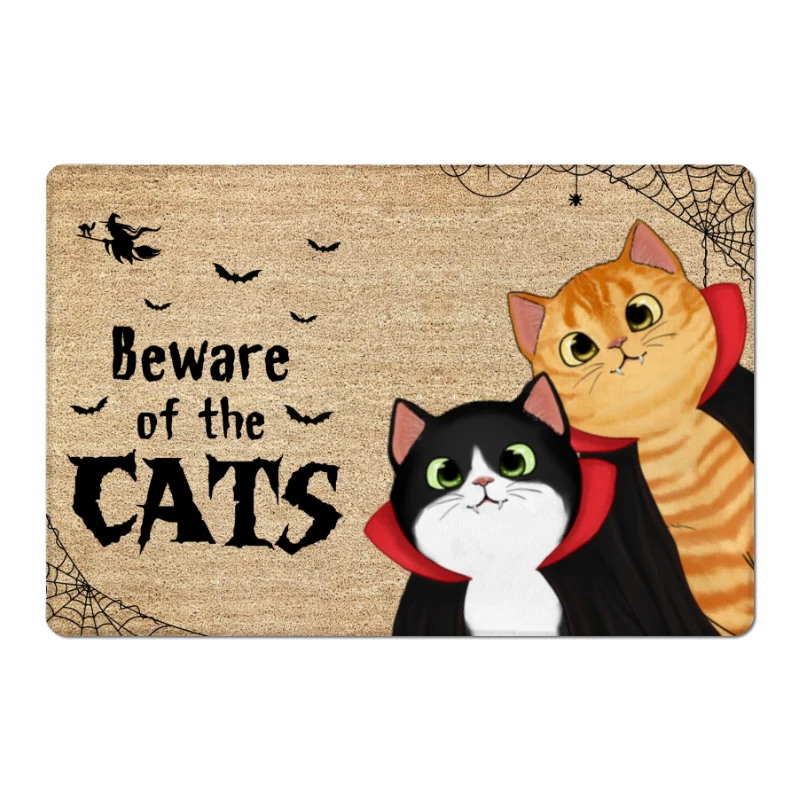 Peeking Cat Halloween Gift For Cat Lovers Personalized Doormat - Image 6