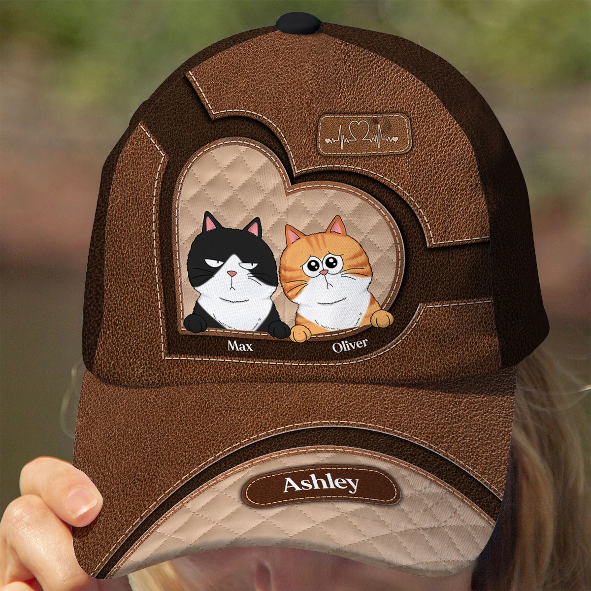 Peeking Cats Personalized Classic Cap, Gift For Cat Dad, Cat Mom - Image 4