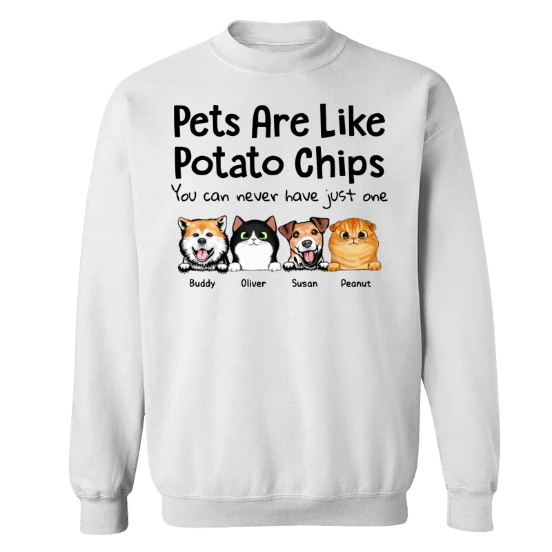 Peeking Dogs Cats Like Potato Chips Personalized Shirt - Image 17