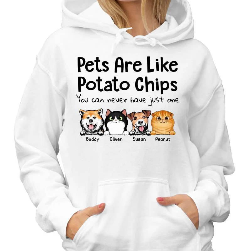 Peeking Dogs Cats Like Potato Chips Personalized Shirt - Image 4