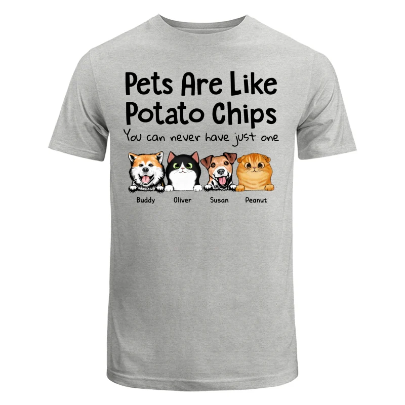 Peeking Dogs Cats Like Potato Chips Personalized Shirt - Image 6