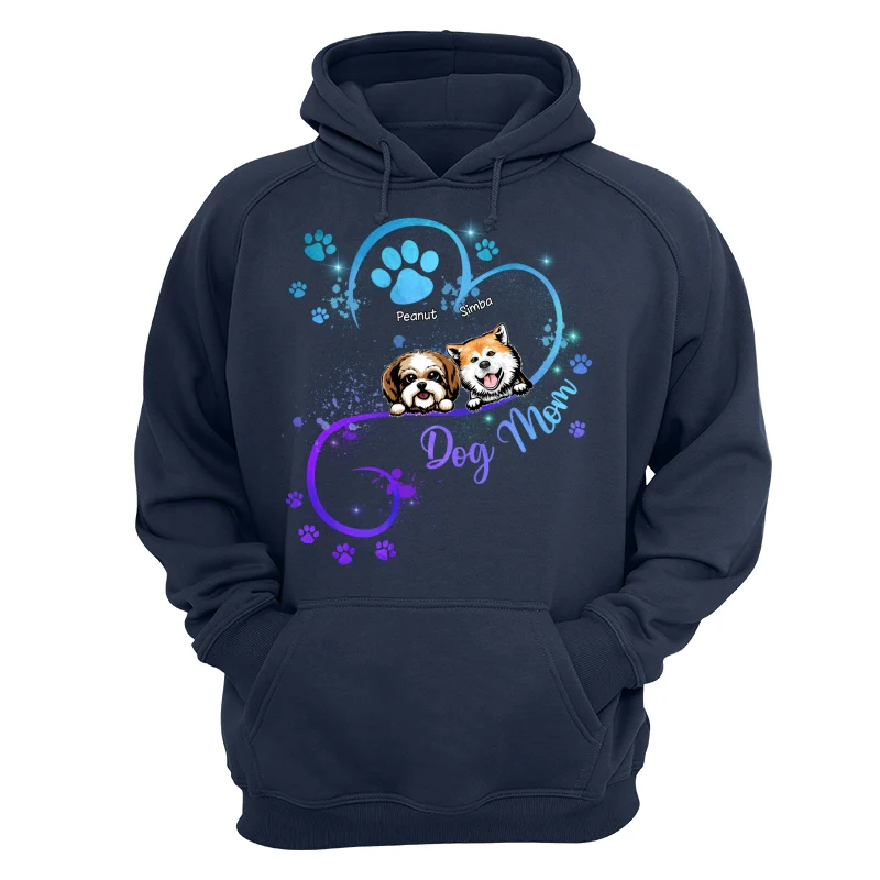 Peeking Dogs Dog Mom Heart Splash Personalized Shirt - Image 12