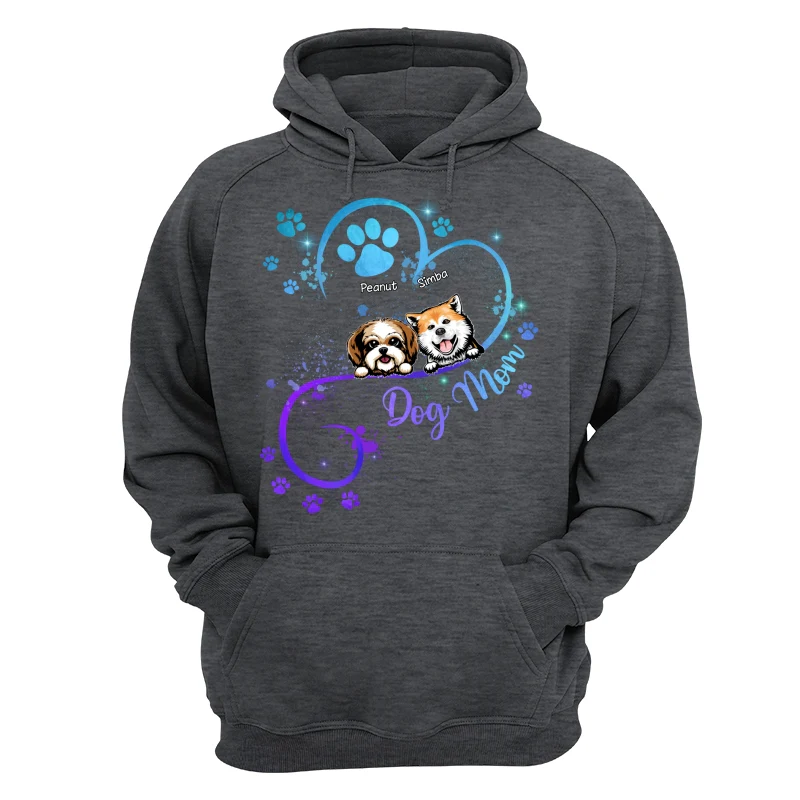 Peeking Dogs Dog Mom Heart Splash Personalized Shirt - Image 13
