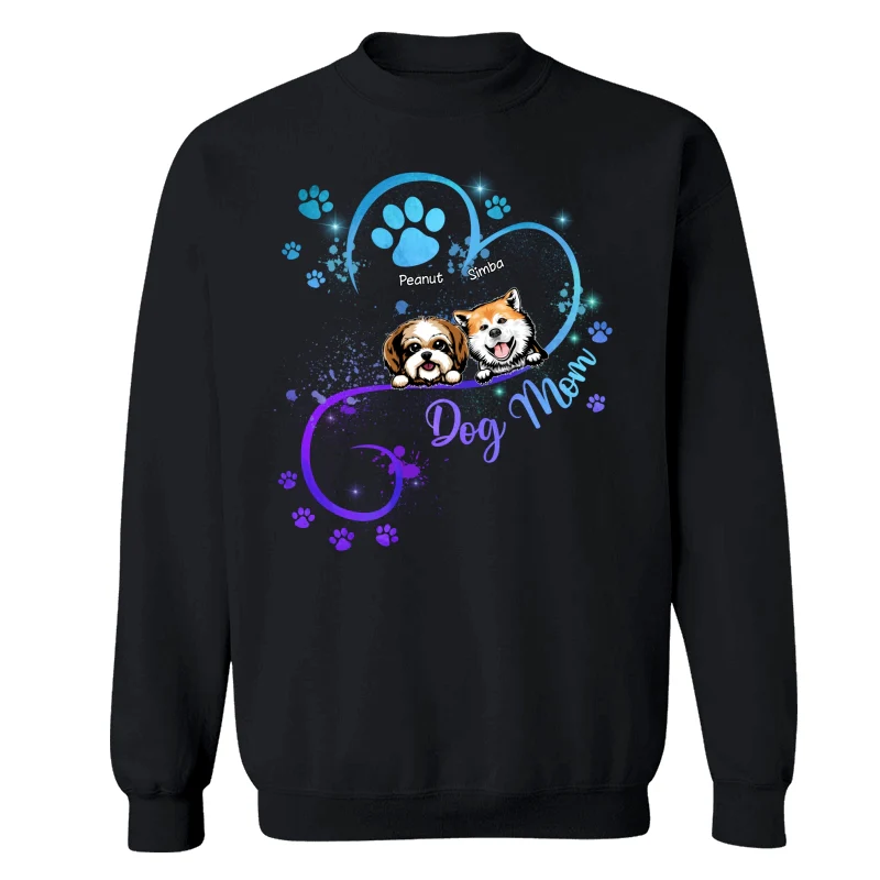 Peeking Dogs Dog Mom Heart Splash Personalized Shirt - Image 14