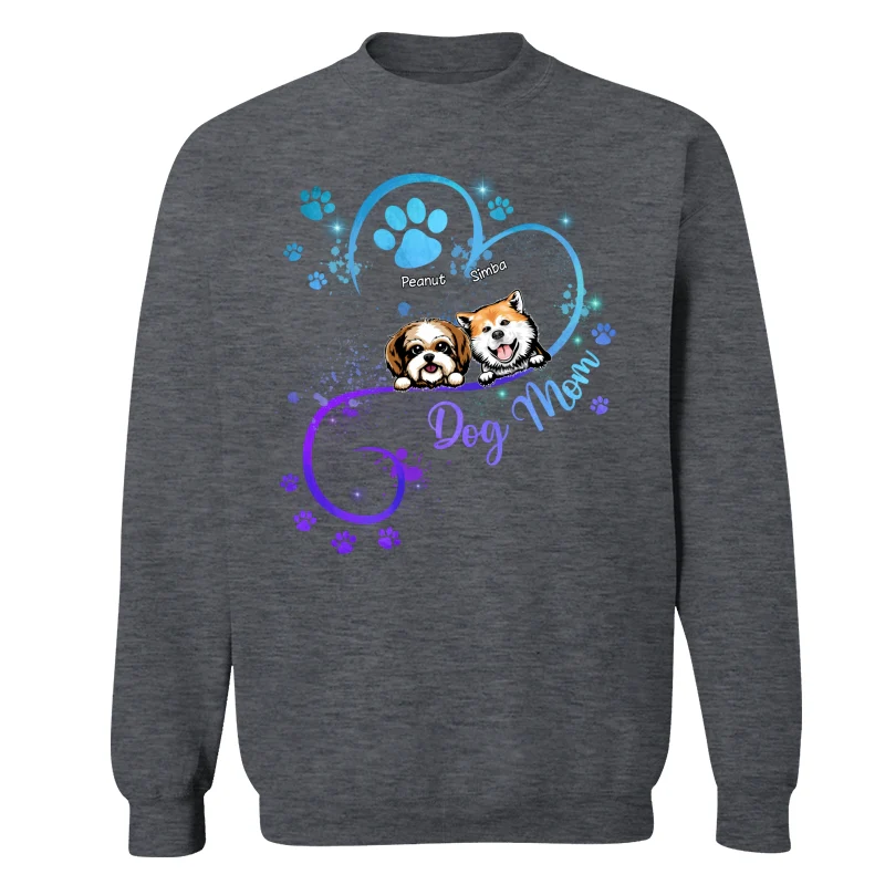 Peeking Dogs Dog Mom Heart Splash Personalized Shirt - Image 16