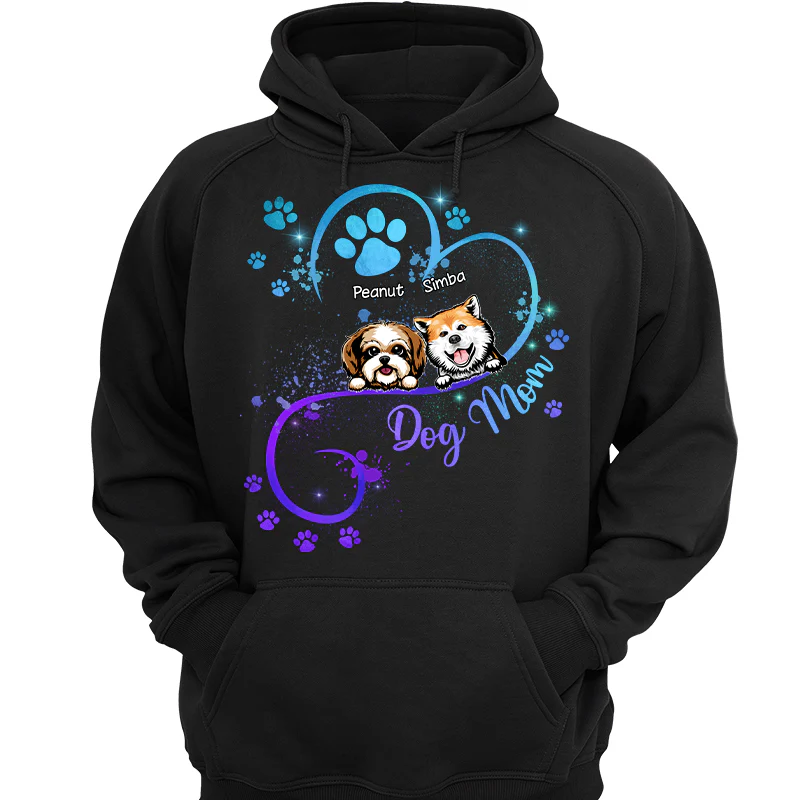 Peeking Dogs Dog Mom Heart Splash Personalized Shirt - Image 3