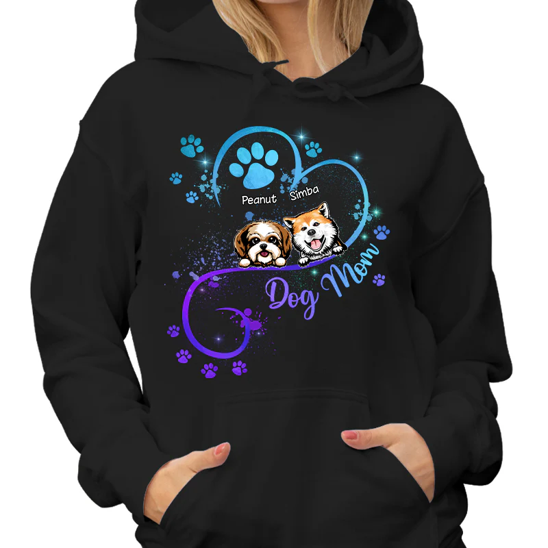 Peeking Dogs Dog Mom Heart Splash Personalized Shirt - Image 4