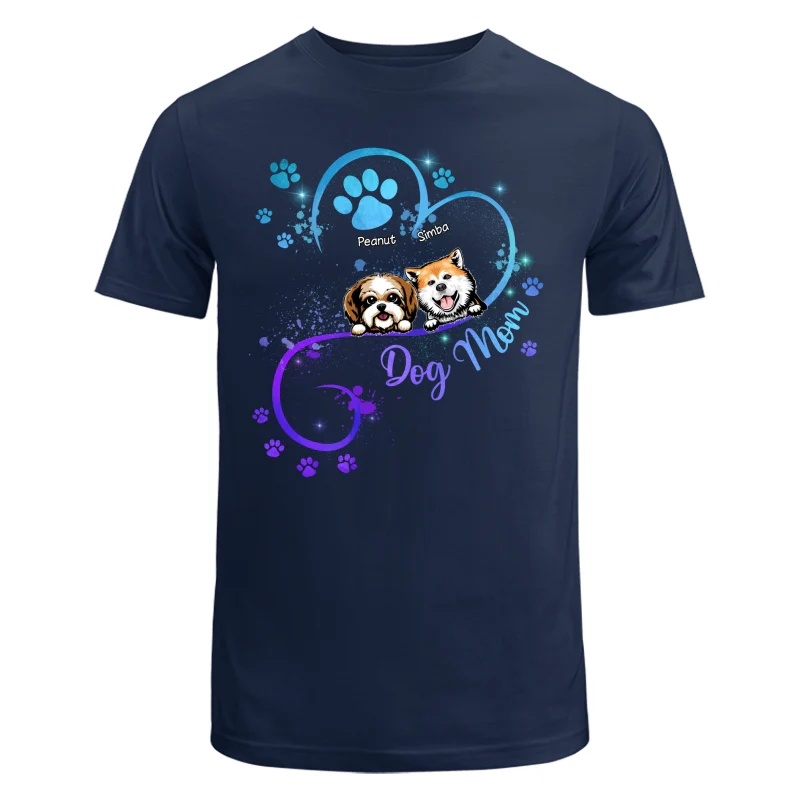 Peeking Dogs Dog Mom Heart Splash Personalized Shirt - Image 6