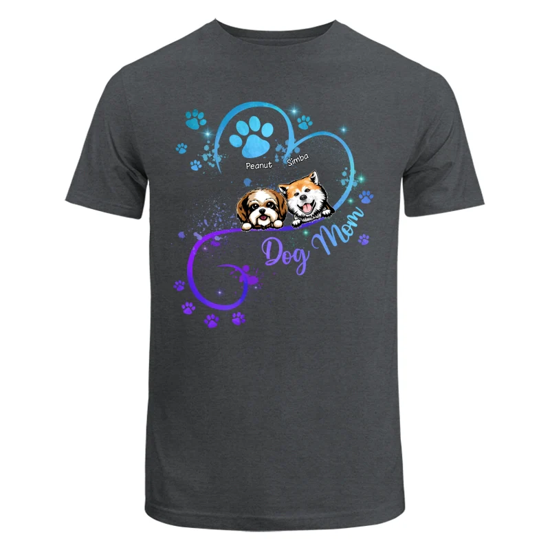 Peeking Dogs Dog Mom Heart Splash Personalized Shirt - Image 7