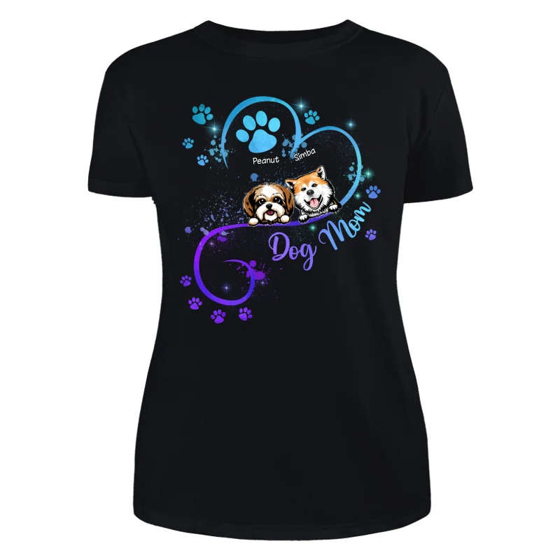 Peeking Dogs Dog Mom Heart Splash Personalized Shirt - Image 8
